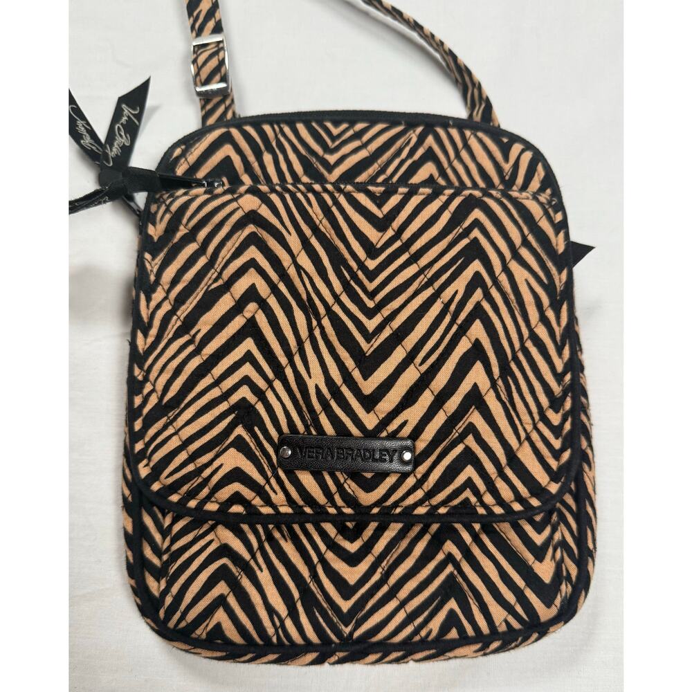 Vera Bradley Mini Hipster Crossbody Purse in Zebra Tan Black